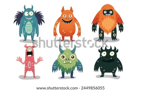 Cute monster collection vector illustration