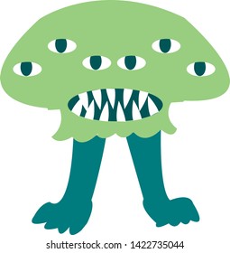 Cute monster color character funny design element. Vector illustration