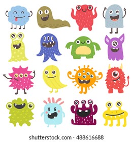 Cute Monster Color Character Funny Design Stock Vector (Royalty Free