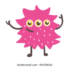 Cute monster color character funny design element