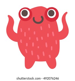 Cute monster color character funny design element