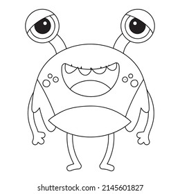 Cute Monster Coloring Pages Kids Stock Vector (Royalty Free) 2145601827 ...