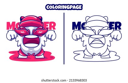 Cute monster with coloring pages suitable for kids