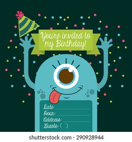 cute monster design, vector illustration eps10 graphic 