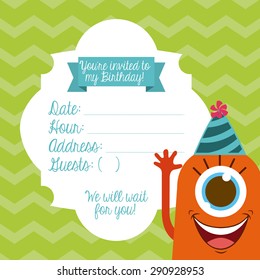 cute monster design, vector illustration eps10 graphic 