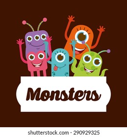 cute monster design, vector illustration eps10 graphic 