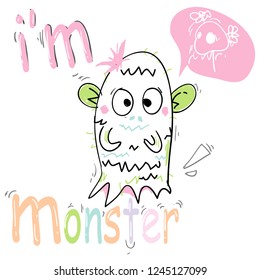 cute monster doodle 