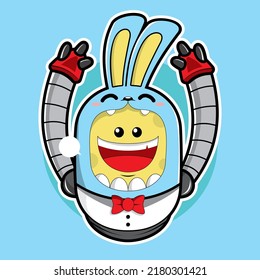 Cute monster doodle art vector hand drawn