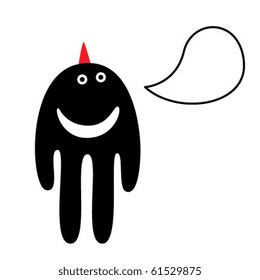 cute monster doodle greeting