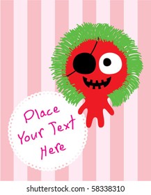 cute monster doodle message