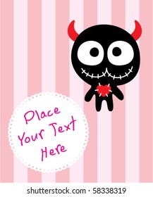 cute monster doodle message