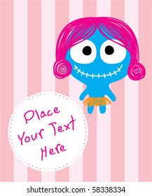 cute monster doodle message