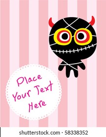 cute monster doodle message