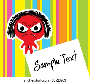 cute monster doodle message