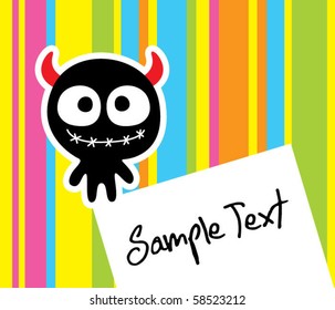 cute monster doodle message