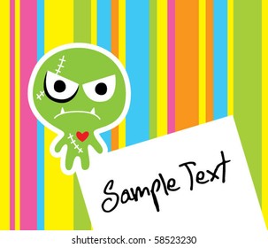 cute monster doodle message