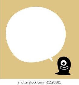 cute monster doodle message
