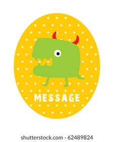 cute monster doodle message