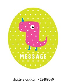 cute monster doodle message