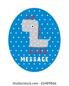 cute monster doodle message