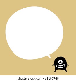 cute monster doodle message tag
