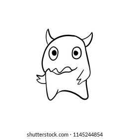 cute monster doodle vector 