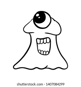 cute monster doodle vector hand draw