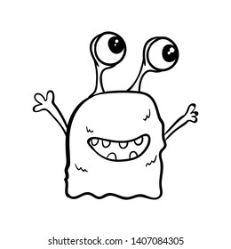 cute monster doodle vector hand draw