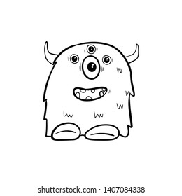 cute monster doodle vector hand draw