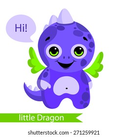Cute monster, dragon, dinosaur cartoon. Vector illustration