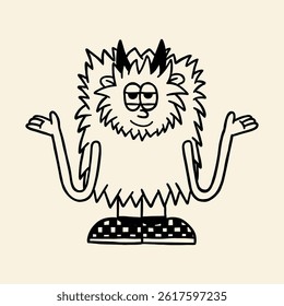 cute monster drawing cartoon illustration