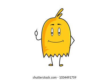 Cute Monster Emoji Smiling. Vector illustration. Isolated on white background.