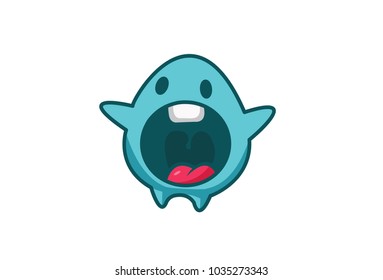 Cute Monster Emoji . Vector Illustration. Isolated on white background.