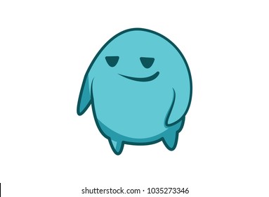 Cute Monster Emoji . Vector Illustration. Isolated on white background.