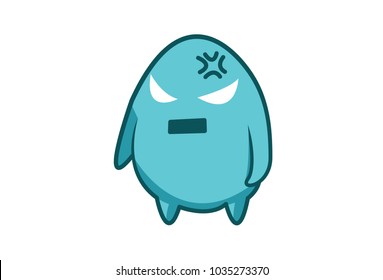 Cute Monster Emoji . Vector Illustration. Isolated on white background.