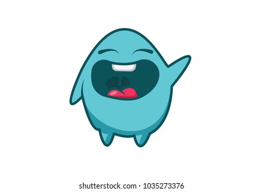 Cute Monster Emoji . Vector Illustration. Isolated on white background.