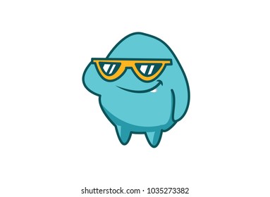 Cute Monster Emoji . Vector Illustration. Isolated on white background.
