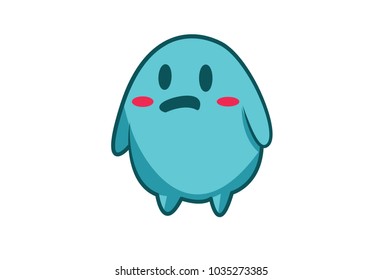 Cute Monster Emoji . Vector Illustration. Isolated on white background.