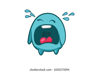 Cute Monster Emoji . Vector Illustration. Isolated on white background.