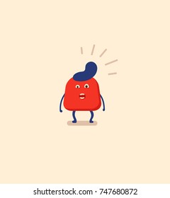 cute monster. emotion. funny. surprised. scared. character design. retro