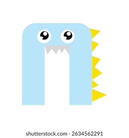Cute monster English alphabet, spooky font and creepy