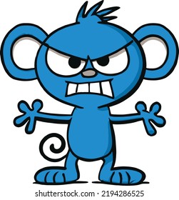 Cute monster with face expression illustration