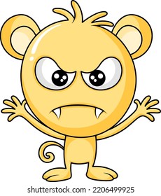 Cute monster with face expression illustration