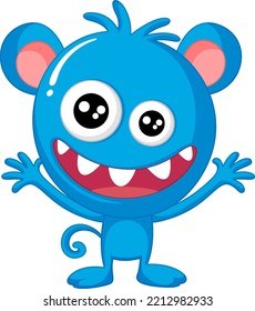 Cute monster with face expression illustration