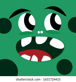 cute monster face with a smile