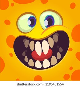 Cute monster face. Square avatar. Vector stock