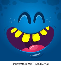 Cute monster face. Square avatar. Vector stock.