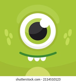 Cute monster face, vector illustration.