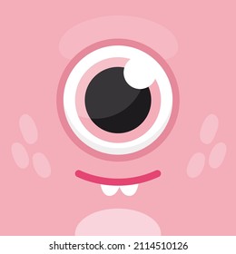 Cute monster face, vector illustration.