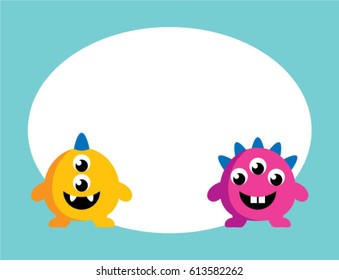 cute monster friendship card